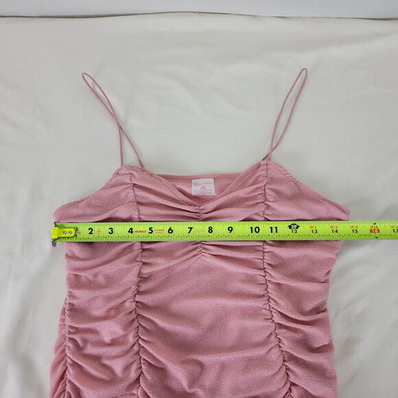 No Boundaries Shirt Juniors Medium‎ Pink Spaghetti Strap Cinched Camisole Top - Picture 4 of 10